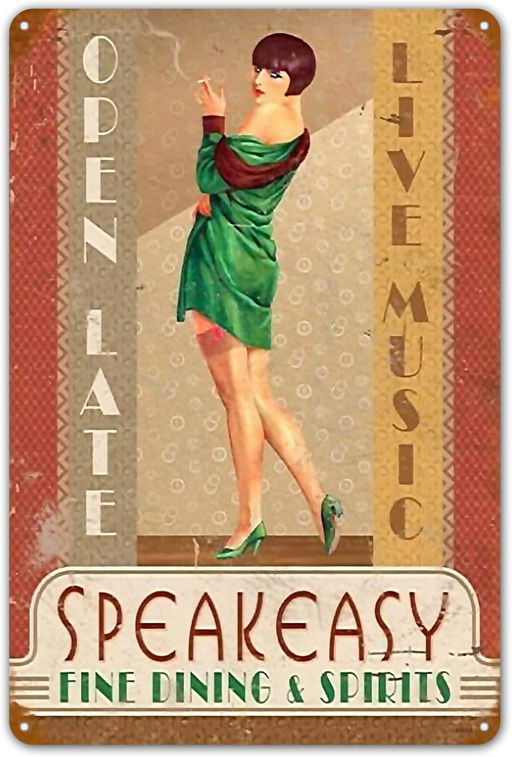 Home Bar And Coffee - Винтажная жестяная табличка Speakeasy с изображением