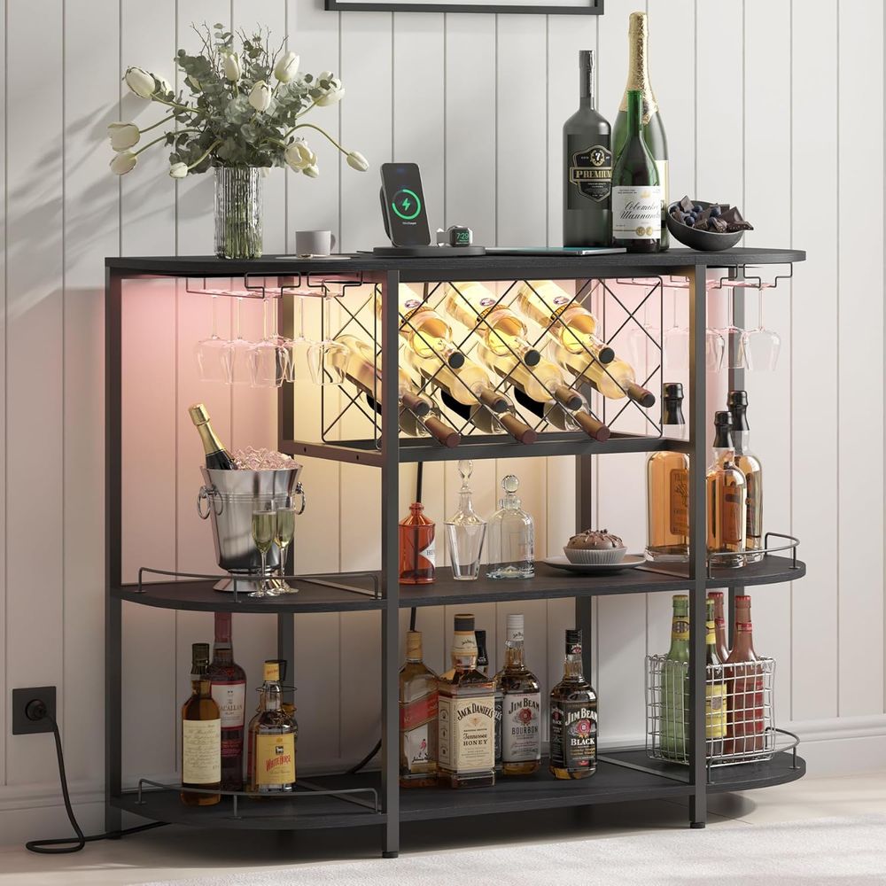 Home Bar And Kitchen - Черный 3-ярусный кофейный столик с подставкой