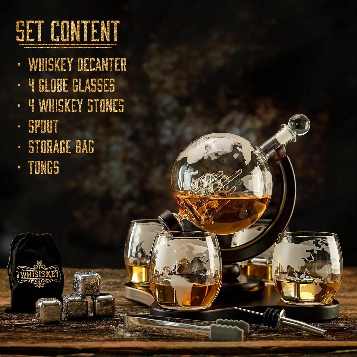 Decanter Globe Set - Креативный стеклянный графин NANCIHUI, набор из