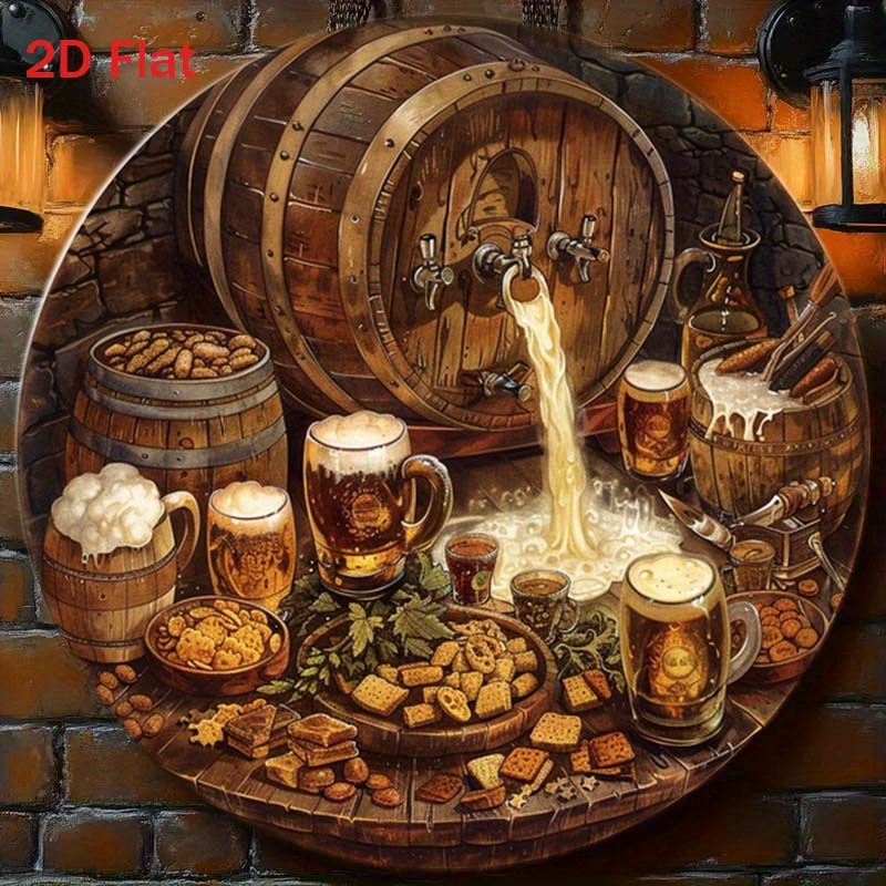 Home Bar Cafe - 1 шт. круглая 2D плоская алюминиевая