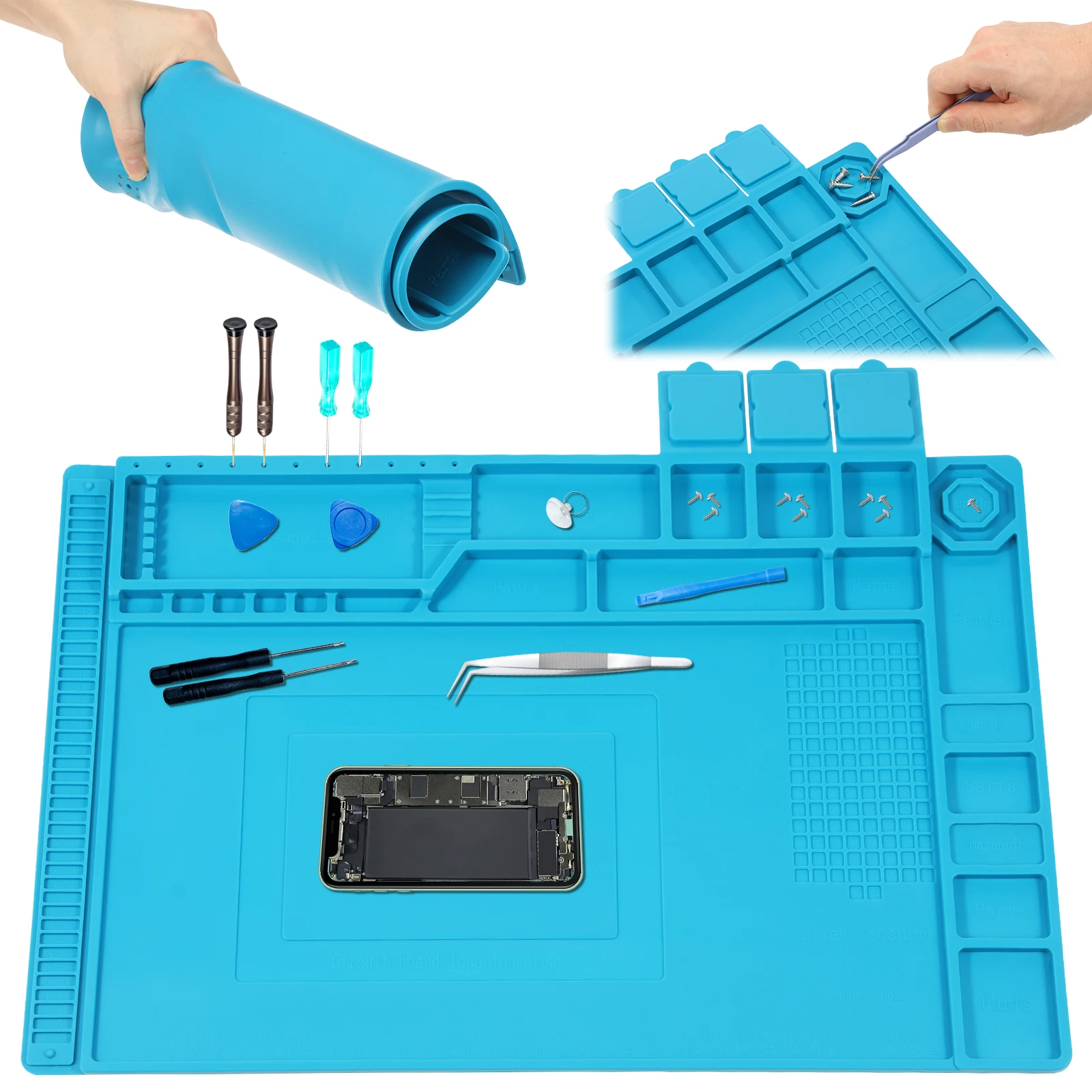 Bar Mat Rubber - Силиконовый коврик для пайки 45x30 см,