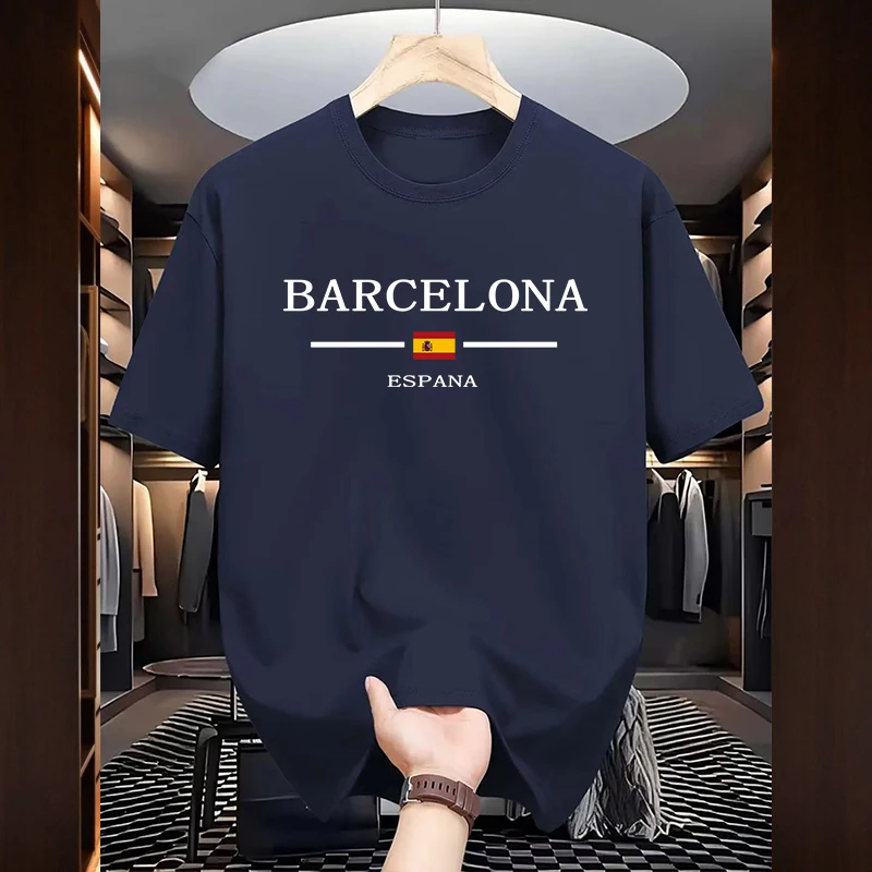 Home Barcelona - Мужские футболки с принтом Barcelona, высококачественные,