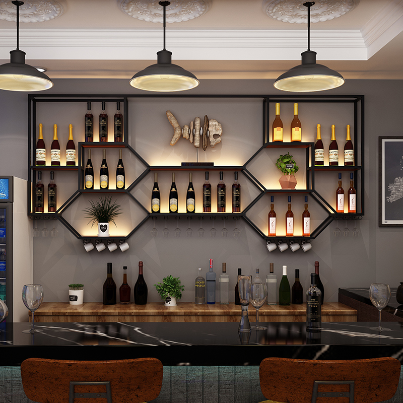 Home Bar Shelf - Металлические полки, винный шкаф, гостиная, кухня,