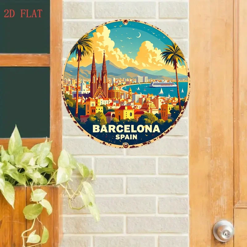Круглая металлическая табличка – обзор и цена Home Barcelona