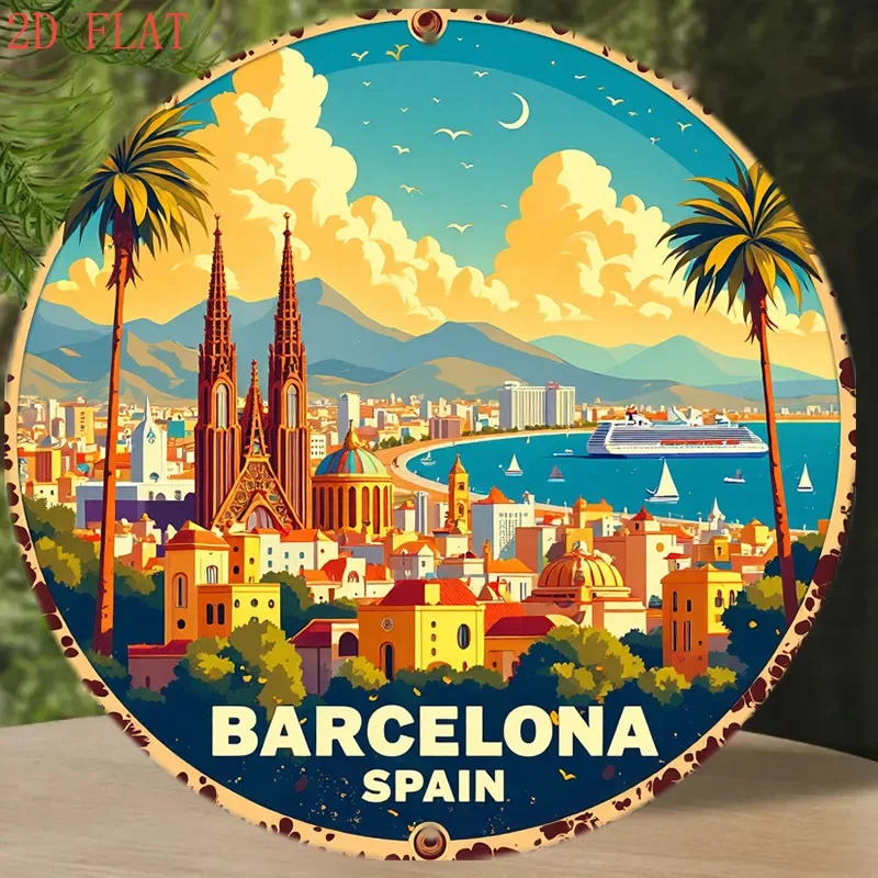 Круглая металлическая табличка – обзор и цена Home Barcelona