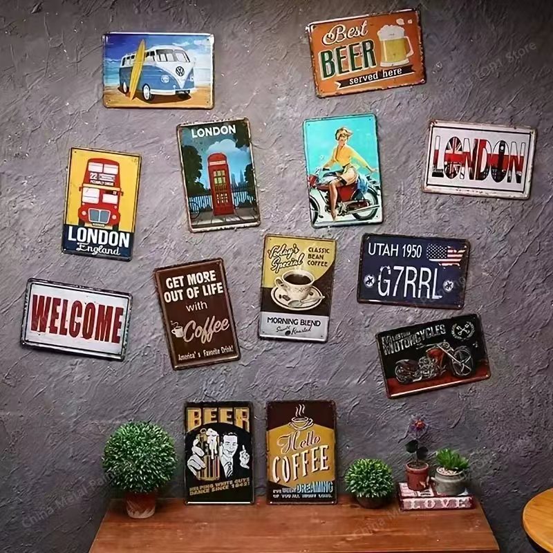 Винтажная металлическая жестян – обзор и цена Home Bar Cafe